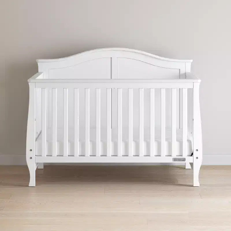 4-in-1-Wandlungsfähiges Babybett, wandelbar zum Tagesbett, Kleinkindbett und Full-Size-Bett, 3 Matratzenpositionen, babyfreundliche Oberflächenbeschichtung