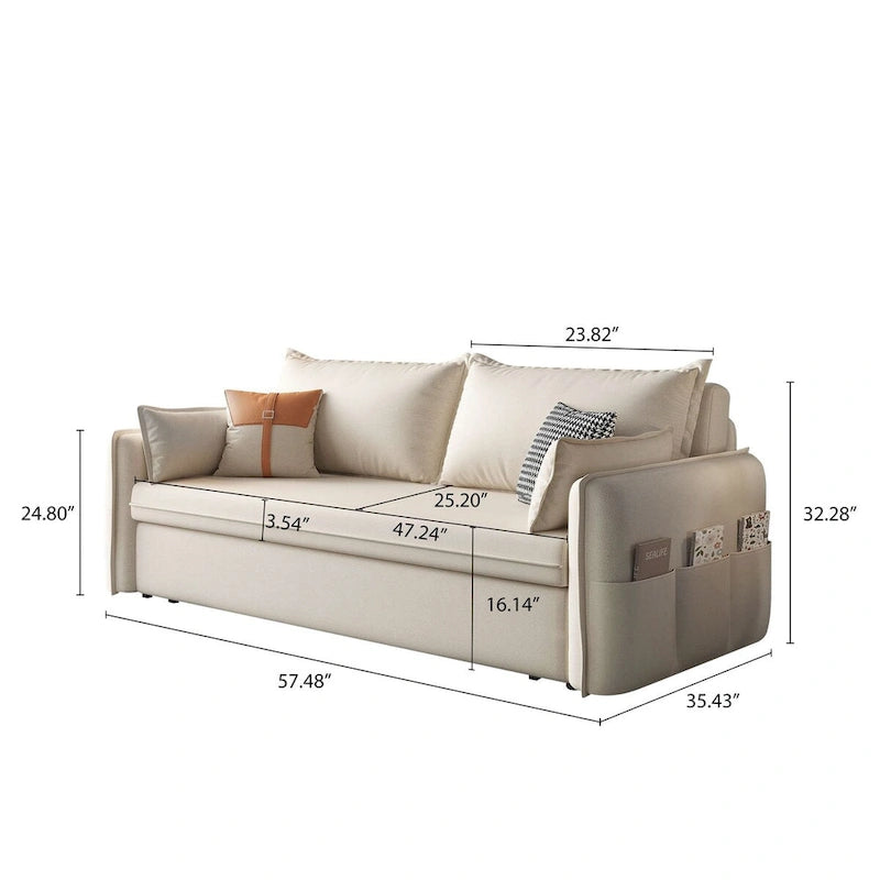 JASIWAY Schlafsofa mit Bettkasten, ausziehbar