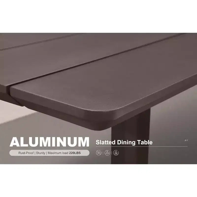 PURPLE LEAF luxuriöses Outdoor-Essgruppe aus Aluminium mit Tisch und Stühlen sowie abnehmbaren, dicken Sitzkissen