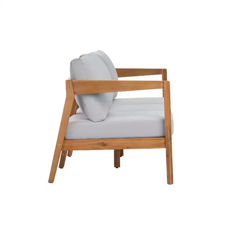 ModernLuxe 4/5-teiliges Akazienholz-Terrassenmöbel-Sofa-Set, Outdoor-Sitzgruppe mit Couchtisch für Veranda/Garten/Balkon