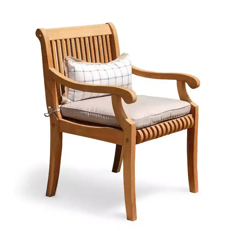 Sonoma Lane Rockport Outdoor-Esszimmerstuhl aus Teakholz Beige - Witterungsbeständig mit Schaumstoffkissen