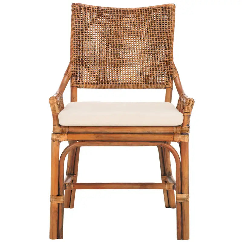 Küstendesign Rattan-Stuhl mit Kissen, 22 B x 24 L x 37 H, 22 B x 24 T x 37 H
