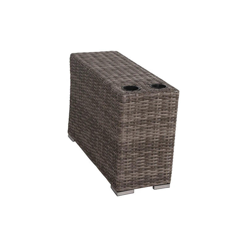 LSI Antibes 12-teiliges Lounge-Set aus grauem Flechtwerk und Aluminium