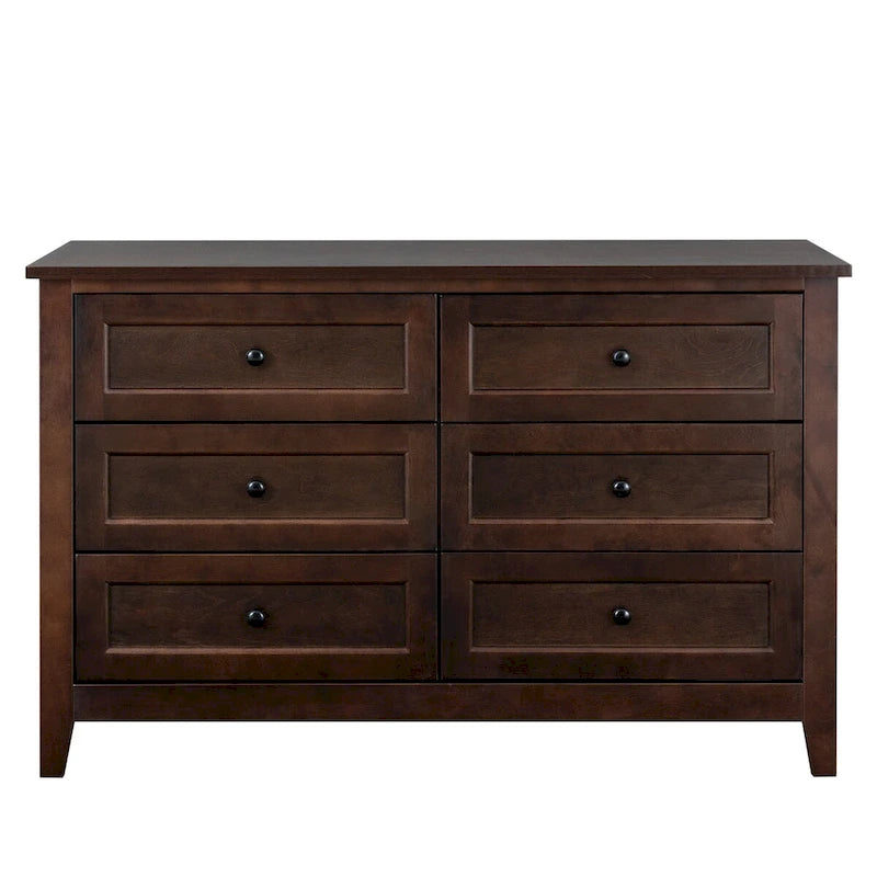 Kommode aus Massivholz mit sprühlackierten Schubladen, Buffetschrank, Sideboard mit Schließfächern, Anrichte, Konsolentisch mit Schließfächern