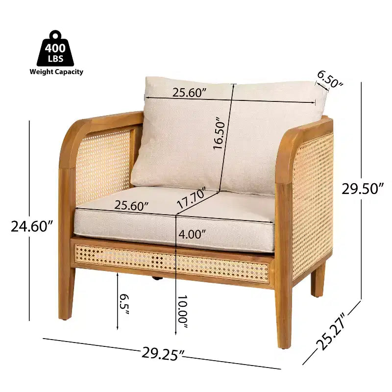Christopher Knight Home Maciej 3-teiliges Outdoor-Sitzgruppen-Set aus rustikalem Akazienholz und Rattan