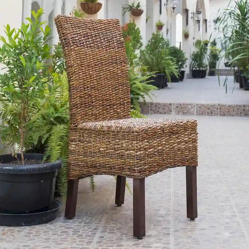 Arizona Esszimmerstuhl aus gewebtem Abaca/Mahagoni (2er-Set)