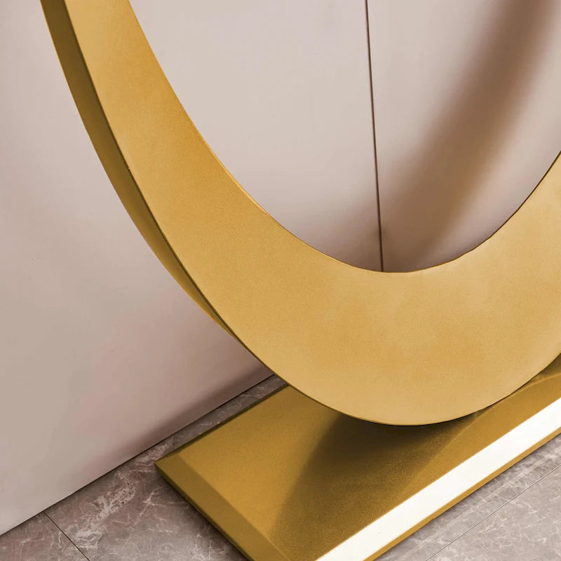 Moderner Konsolentisch, exquisites Formdesign, Metallrahmen mit verstellbaren Fußgleitern für den Eingangsbereich