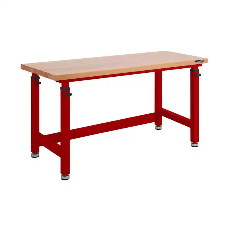 Robuster, höhenverstellbarer Werktisch 60 mit Holzplatte