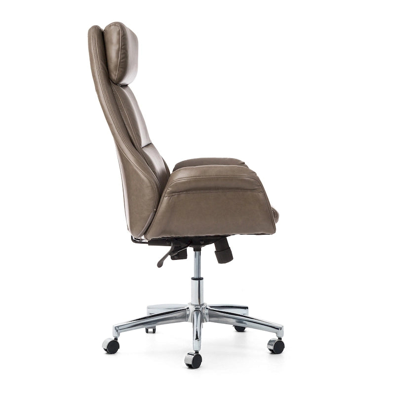 Glitzhome 48-Zoll Mid-Century verstellbarer Drehstuhl aus Kunstleder fürs Büro