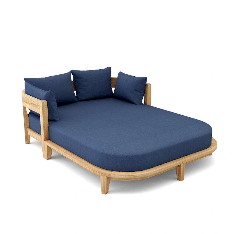 Coronado Teak-Garten-Tagesbett mit Sunbrella-Polstern