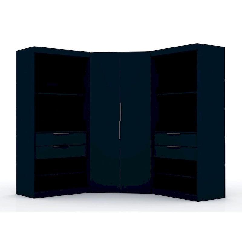 Mulberry 2.0 halb-offenes, 3-teiliges, modernes Eck-Kleiderschrank-Set mit 4 Schubladen
