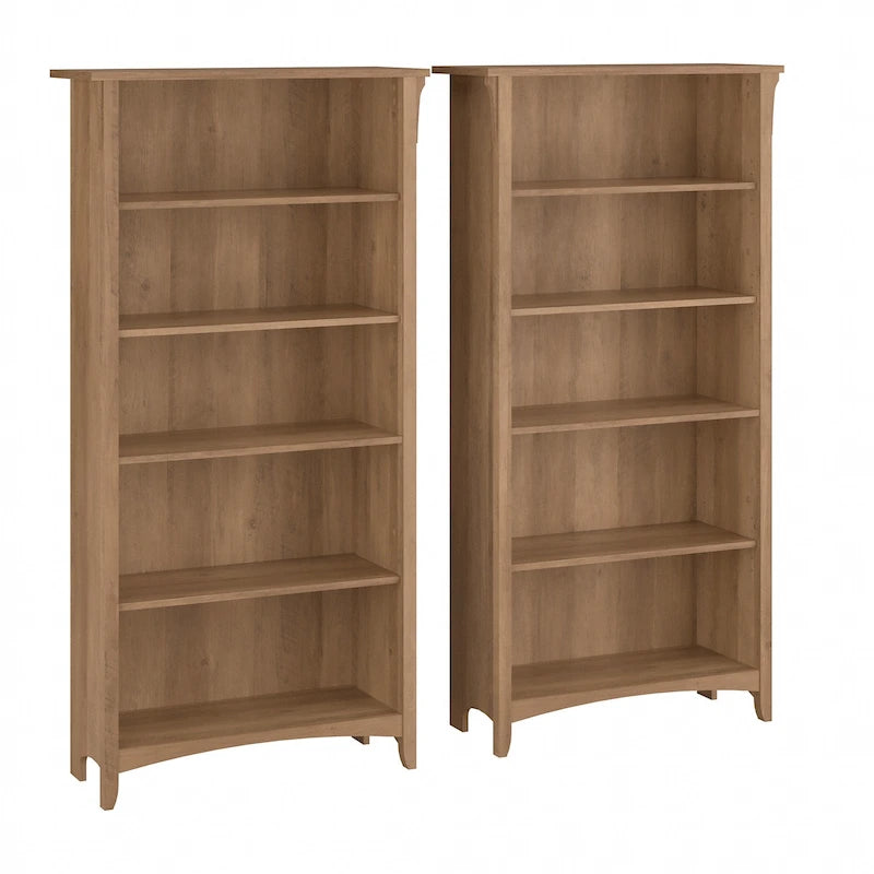 Salinas hohes Bücherregal mit 5 Ablagefächern (2er-Set) von Bush Furniture