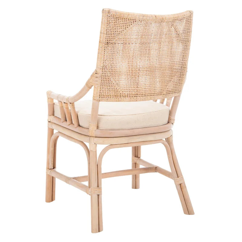 Küstendesign Rattan-Stuhl mit Kissen, 22 B x 24 L x 37 H, 22 B x 24 T x 37 H