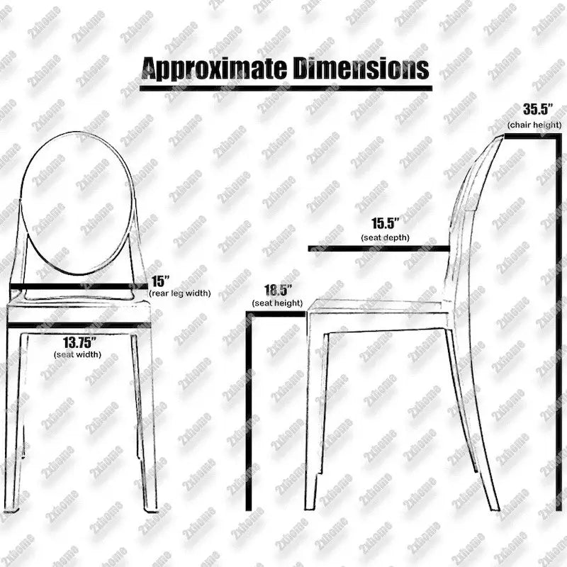 Stapelbare Mid-Century Modern Kristallklare Armlehnlose Stühle Transparent für Ess- und Wohnzimmer als Akzent- oder Schreibtischstuhl
