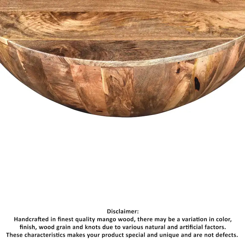 Arthur Couchtisch aus Mangoholz, rund, Dunkelbraun