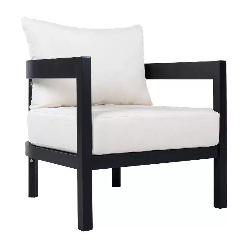 ModernLuxe 4/5-tlg. Outdoor-Sofaset, Terrassen-Sitzgruppe mit Couchtisch, wetterfesten Kissen & rostbeständigem Rahmen