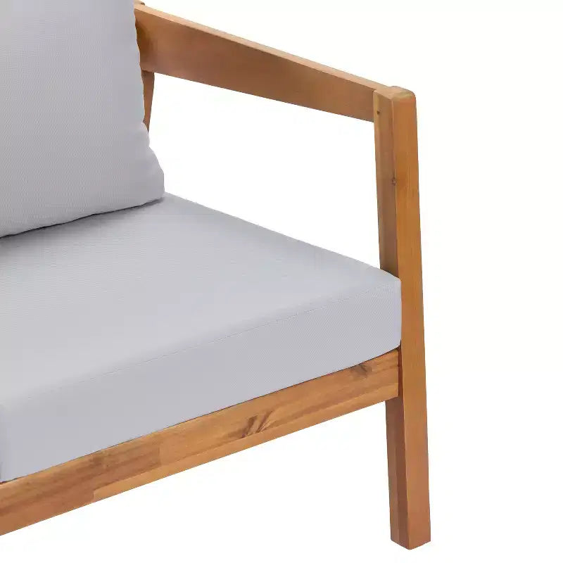ModernLuxe 4/5-teiliges Akazienholz-Terrassenmöbel-Sofa-Set, Outdoor-Sitzgruppe mit Couchtisch für Veranda/Garten/Balkon