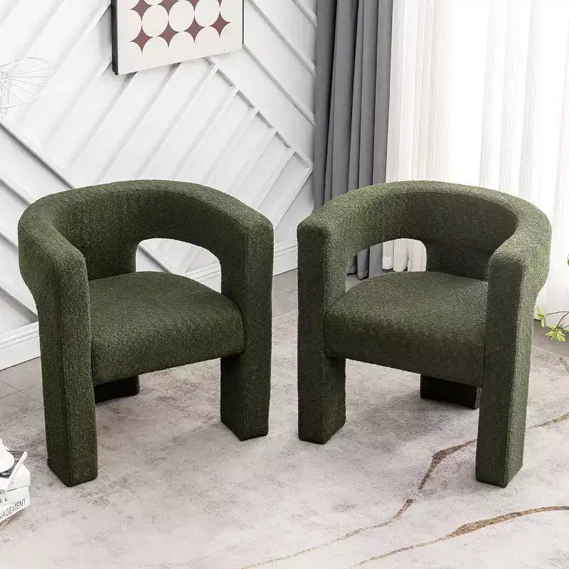 2er-Set 28 breite Polster-Sessel mit Bouclé-Bezug – Kinwell