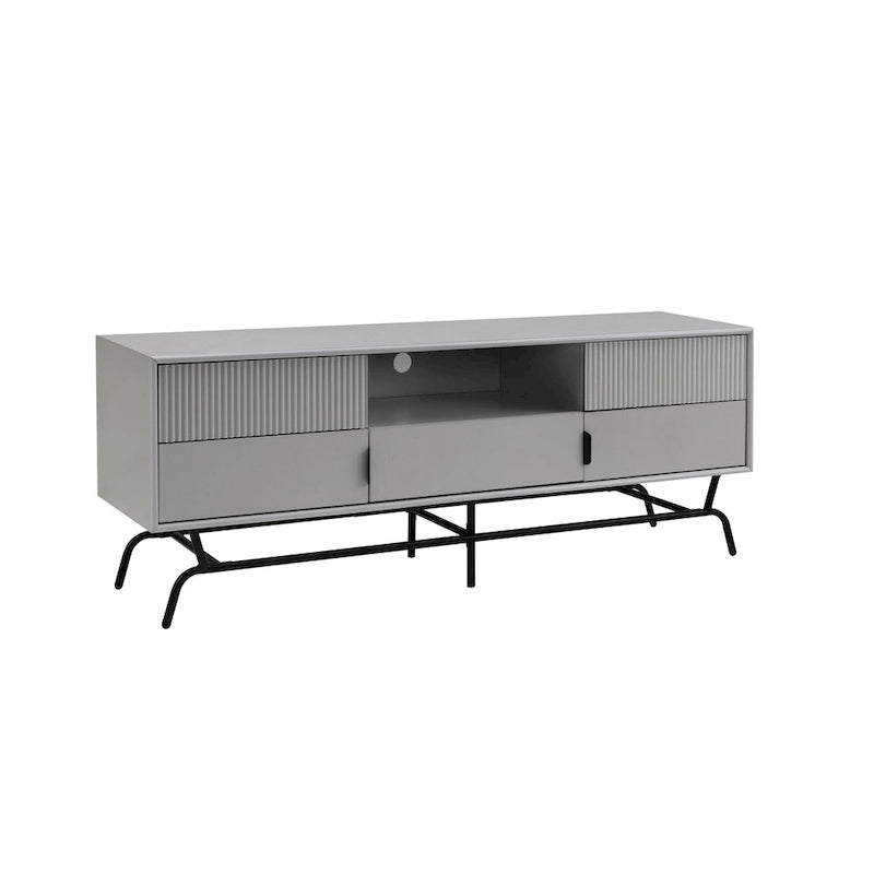 DH BASIC Modern 60-Zoll-TV-Lowboard mit 3 Schubladen und Kabeldurchführung von Denhour