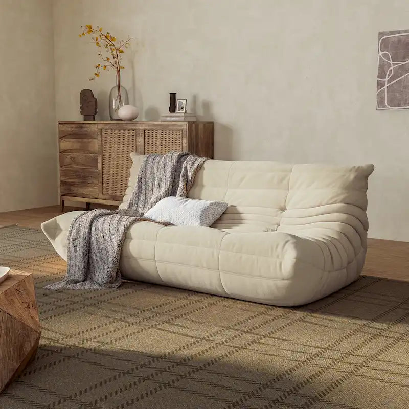 3-Sitzer Wildleder-Stoff Bodensofa Lazy Sofa für das Wohnzimmer