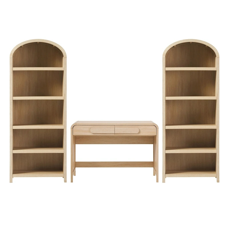Middlebrook 3-teiliges Set Schreibtisch mit 2 offenen Bücherregalen