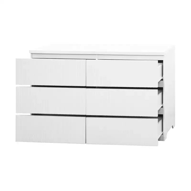 6-Schubladen-Kommode fürs Schlafzimmer, 47W geriffelte Kommode, hölzerne Kommode und TV-Ständer, Aufbewahrungsorganizer für Kleidung fürs Schlafzimmer, den Flur oder den Eingangsbereich