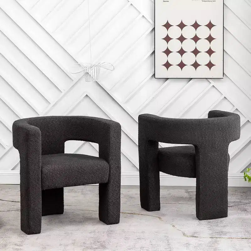 2er-Set 28 breite Polster-Sessel mit Bouclé-Bezug – Kinwell