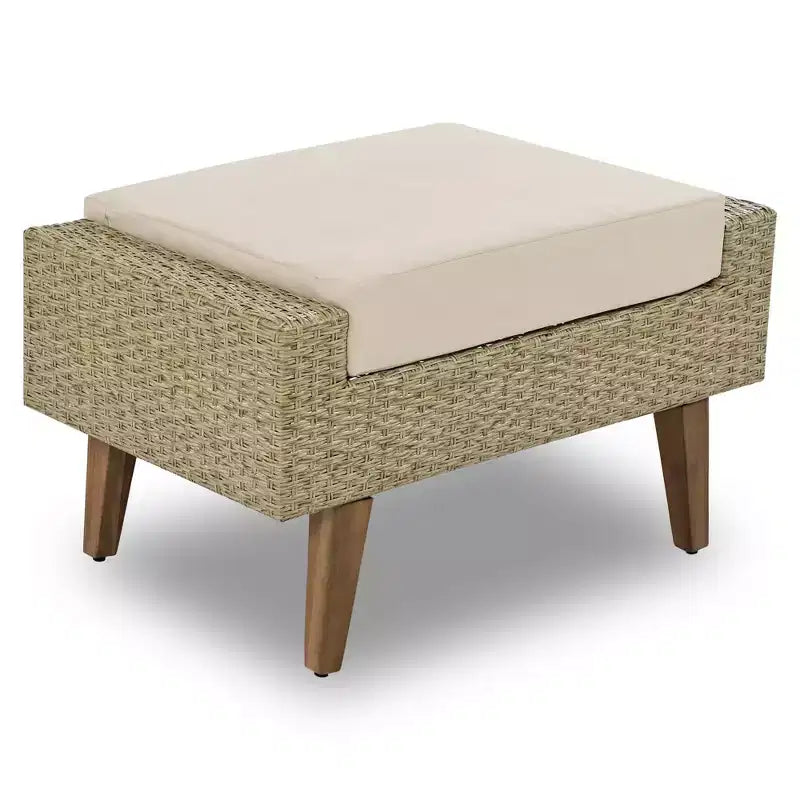 Whisen 6-teiliges Allwetter-PE-Geflecht-Sofaset, Outdoor-Rattan-Sofa mit Doppelkissen