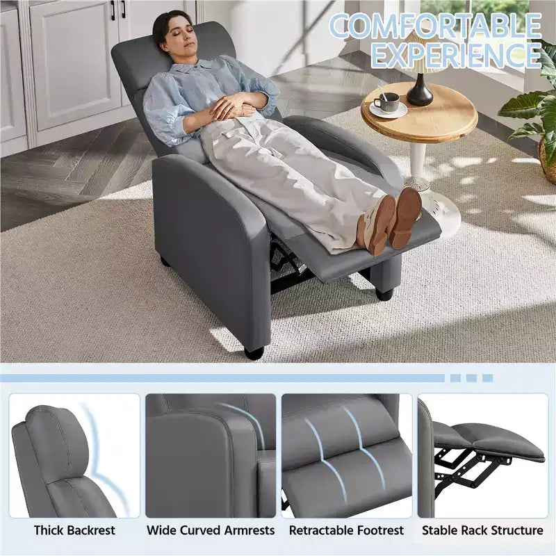 Yaheetech 2er-Set moderne Relax-Sofas aus PU-Leder für Wohnzimmer und Schlafzimmer