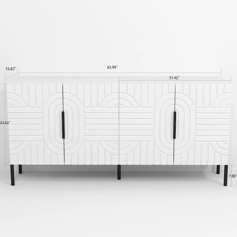 Stilvolle Eleganz: 63-Zoll-TV-Ständer in Weiß – für Fernseher bis zu 65 Zoll – 63 Zoll breit