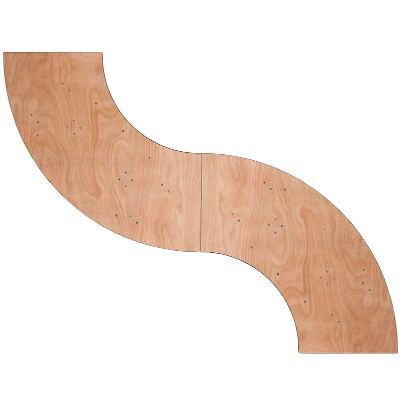 4-Fuß Serpentine Holz Klapp-Bankett-Tisch - 24B x 48T x 30.25H - 24B x 48T x 30.25H
