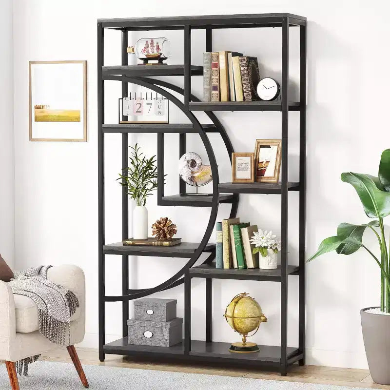 Lantine 5-Ebenen-Bücherregal mit 9 offenen Ablagefächern
