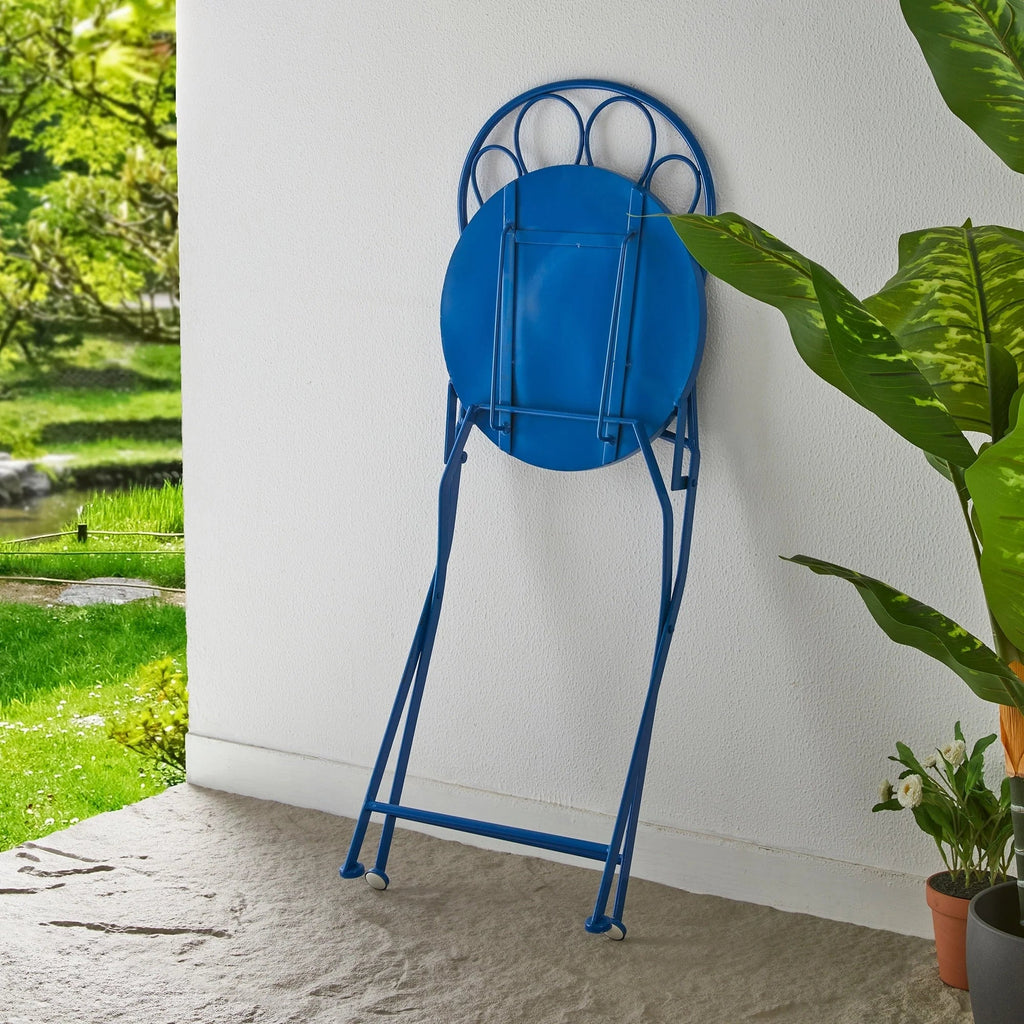 Glitzhome Klappbares Bistro-Set aus Metall für den Außenbereich, 3-teilig, Terrassentisch und Stühle