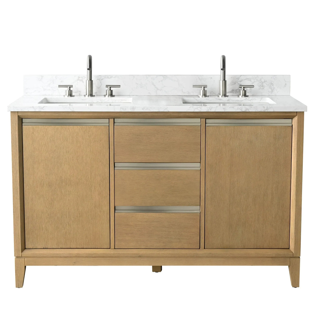 Vanity Art Badezimmerschrank mit Keramikwaschbecken und Platte aus technischem Marmor