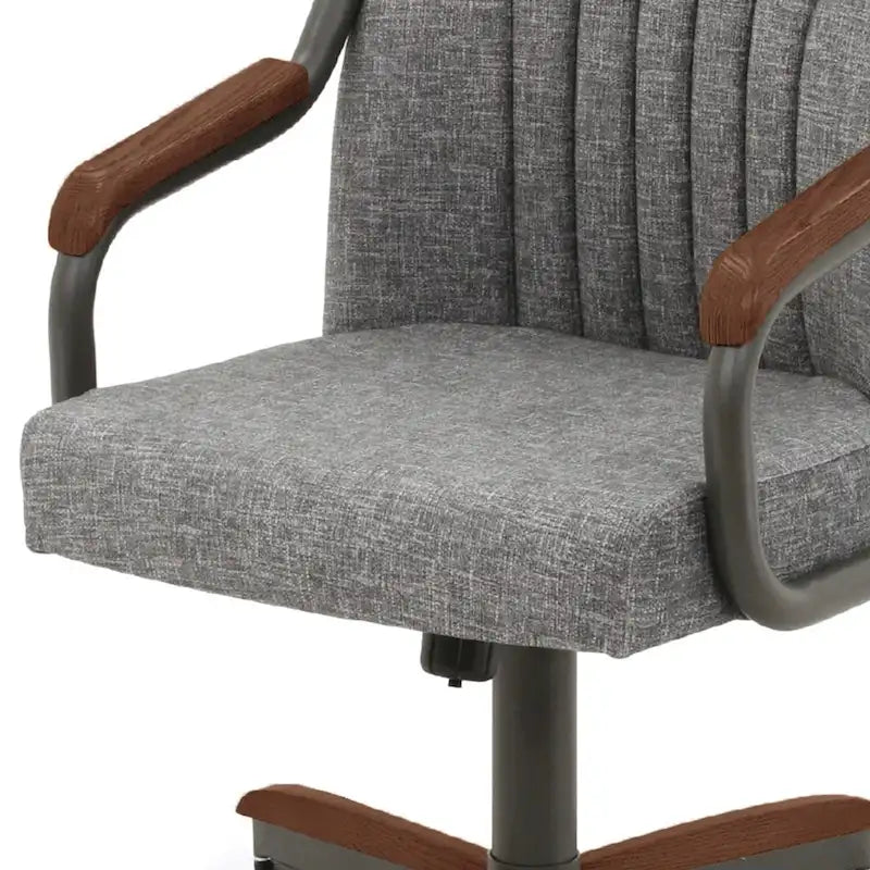 Chromcraft Douglas Esszimmerstühle mit Rollen in Kastanienbraun, graues Finish (2er-Set)