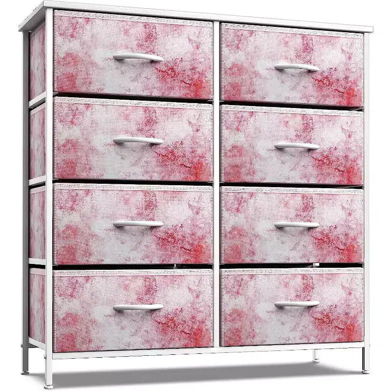 Sorbus Kommode mit 8 Schubladen – Aufbewahrungsmöbel mit Stahlrahmen, Holzoberfläche und Stoffkörben – für Schlafzimmer, Kleiderschrank, Büro und mehr