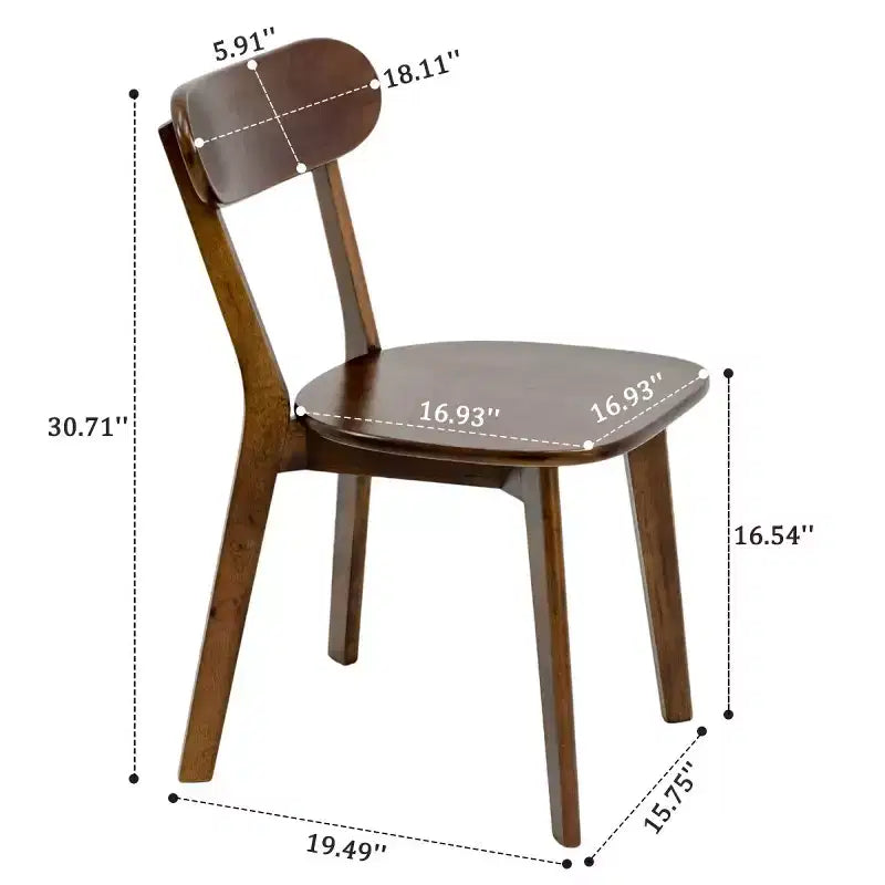 Set aus 2 Esszimmerstühlen aus Massivholz im Mid-Century-Modern-Stil, Küchenstühle für Esszimmer, Restaurant oder Wohnzimmer – Panipeachy