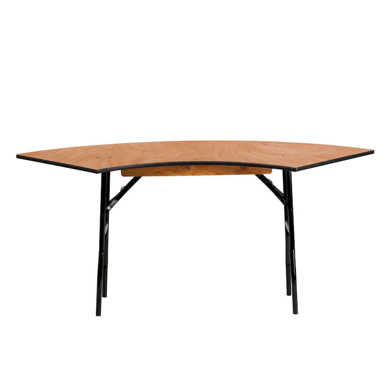 4-Fuß Serpentine Holz Klapp-Bankett-Tisch - 24B x 48T x 30.25H - 24B x 48T x 30.25H