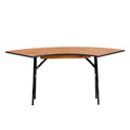 4-Fuß Serpentine Holz Klapp-Bankett-Tisch - 24B x 48T x 30.25H - 24B x 48T x 30.25H