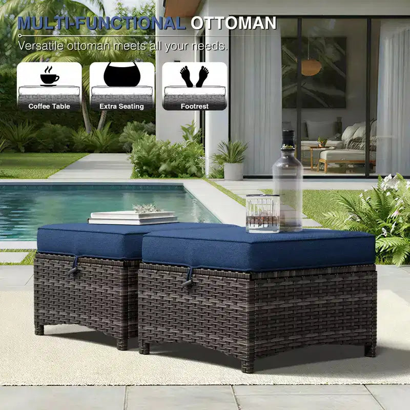 UPTIOT Premium Outdoor-Lounge-Set mit Sofa, Drehstühlen und Fußhocker für ultimativen Komfort und Stil