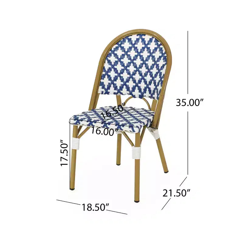 Christopher Knight Home Baron Bistro-Stühle mit geflochtenem Rattan und Aluminiumgestell (4er-Set)