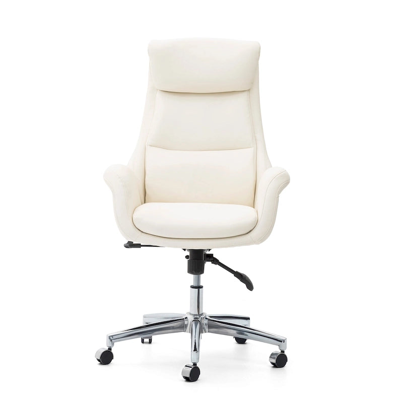 Glitzhome 48-Zoll Mid-Century verstellbarer Drehstuhl aus Kunstleder fürs Büro