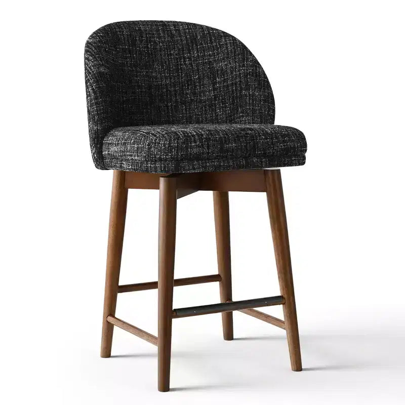 2er-Set moderne drehbare Tresenhocker mit gepolsterter Sitzfläche, 360° rotierbare Stühle für Kücheninsel oder Hausbar mit Massivholzbeinen - Panipeachy