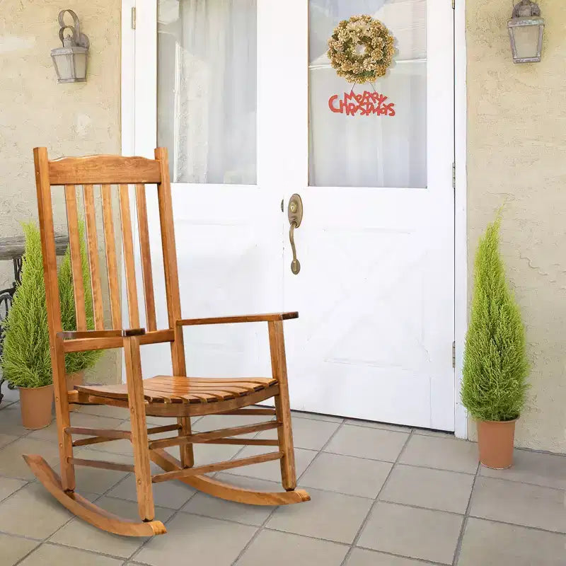 Karl Home | 24-Zoll-Terrassen-Schaukelstuhl aus Massivholz