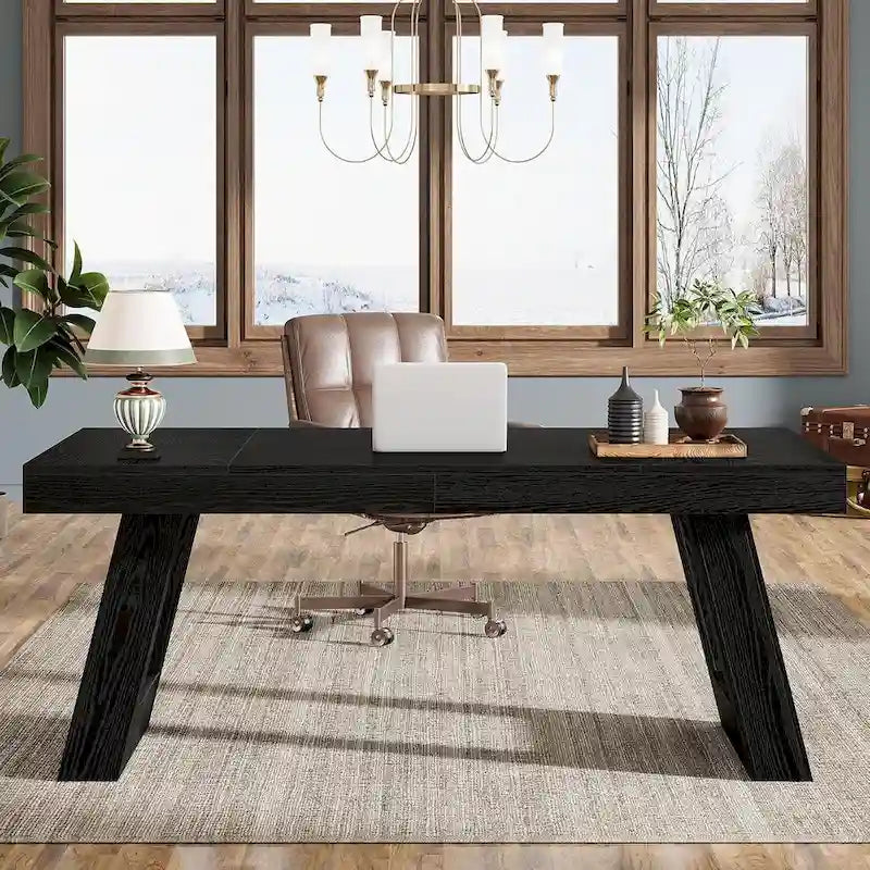 160 cm breiter Chefschreibtisch aus Holz, großer Computertisch fürs Homeoffice