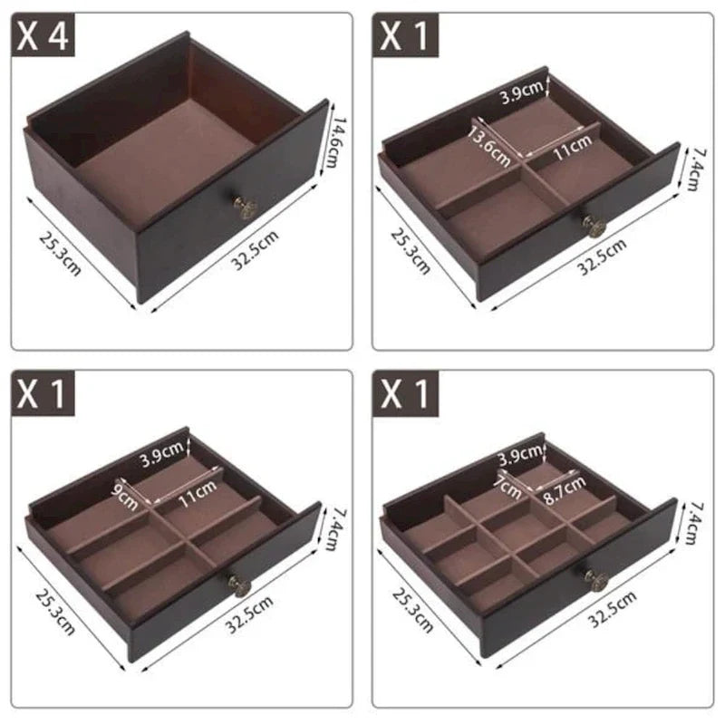 Stilvoller Schmuckschrank mit Spiegel und Kettenhaken - 18,5 x 12 x 42