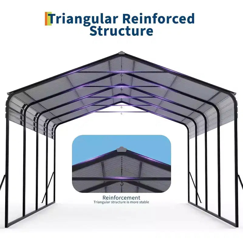 12 x 20 Fuß strapazierfähiger Stahl-Carport mit Verankerungs-Set