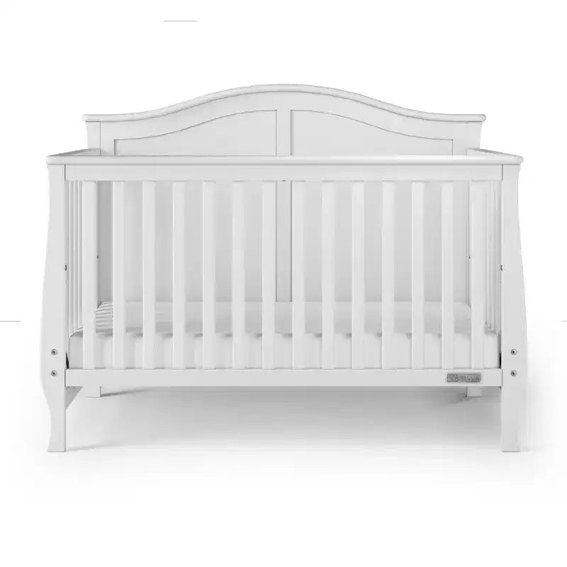4-in-1-Wandlungsfähiges Babybett, wandelbar zum Tagesbett, Kleinkindbett und Full-Size-Bett, 3 Matratzenpositionen, babyfreundliche Oberflächenbeschichtung