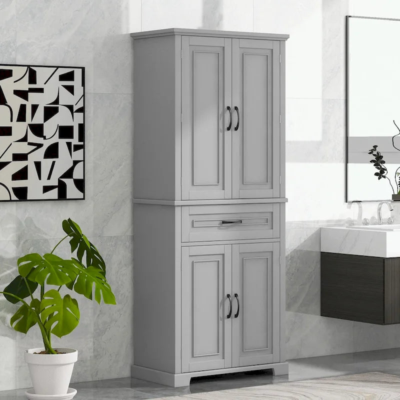 Badezimmerschrank mit Türen und Schublade