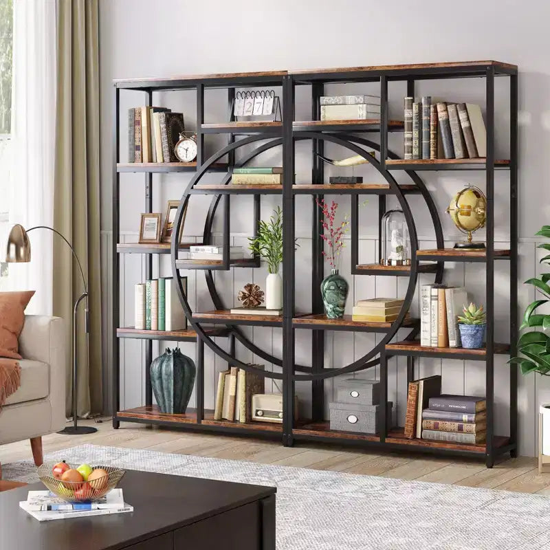 Lantine 5-Ebenen-Bücherregal mit 9 offenen Ablagefächern